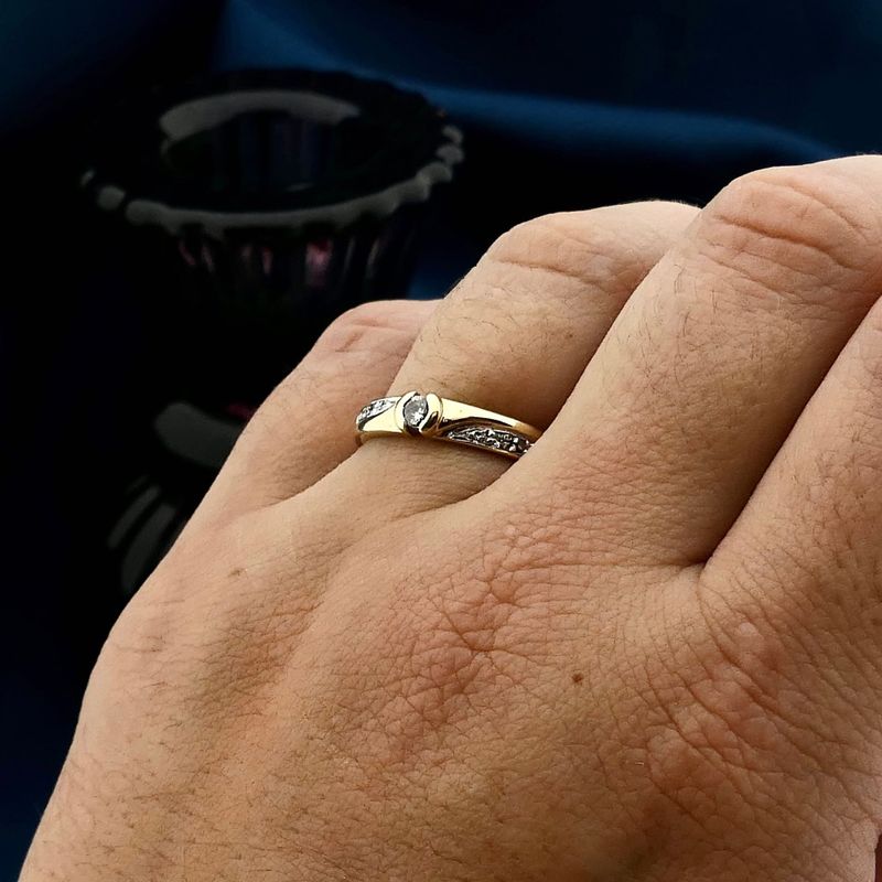 Image 4 of Yellow Gold Diamond Ring; 0.10 ct; 14 Karat; Size 17