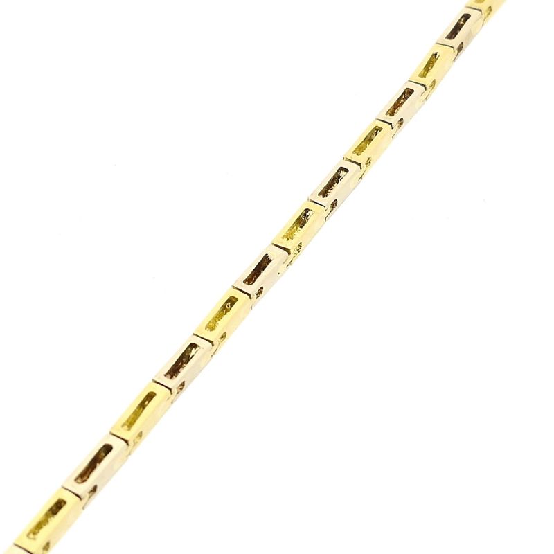 Image 11 of Bicolor Gold Bar Link Necklace with 0.25 ct Diamond; 18K; 46 cm