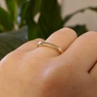 Image 10 of Two-tone gold square solitaire ring with diamond; 0.01 ct.