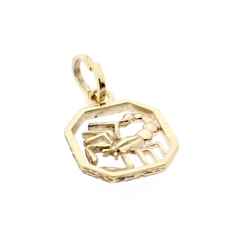 Image 3 of Gold zodiac sign pendant; Scorpio