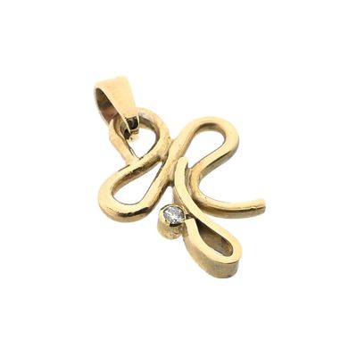 Image 2 of Gold pendant with diamond; 0.02 ct.