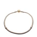 Image 3 of Pandora bracelet; Silver with gold clasp; Snake Chain | 21 cm