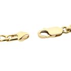 Afbeelding 3 van Gouden valkenoog schakelketting met witgouden wiebertjes