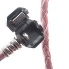 Image 5 of Pandora Moments double-woven pink leather bracelet; Silver; | Ø 64 mm