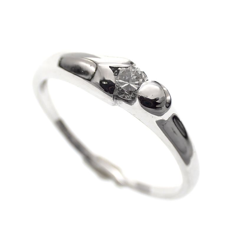 Image 1 of White gold solitaire ring with diamond; 0.14 ct.