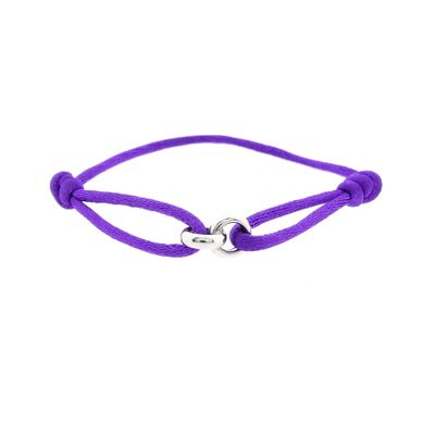 Image 1 of Forever Knots® Handmade Purple Satin Bracelet