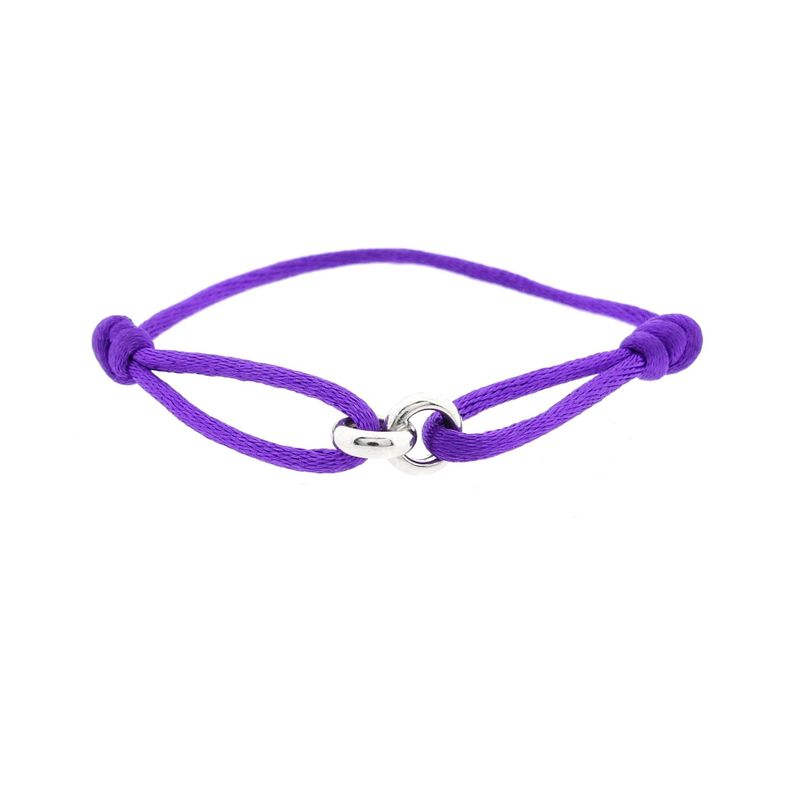 Image 1 of Forever Knots® Handmade Purple Satin Bracelet