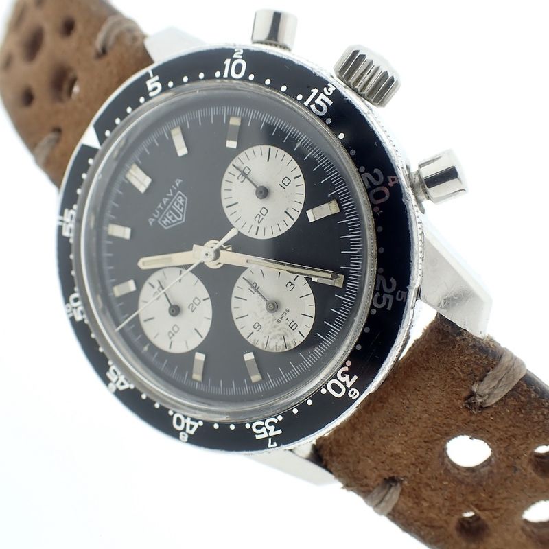Image 16 of Heuer Autavia 2446C; Vintage chronograph men's watch
