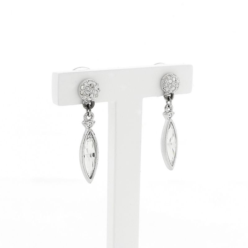 Image 3 of Silver long earrings with zirconia | Swarovski