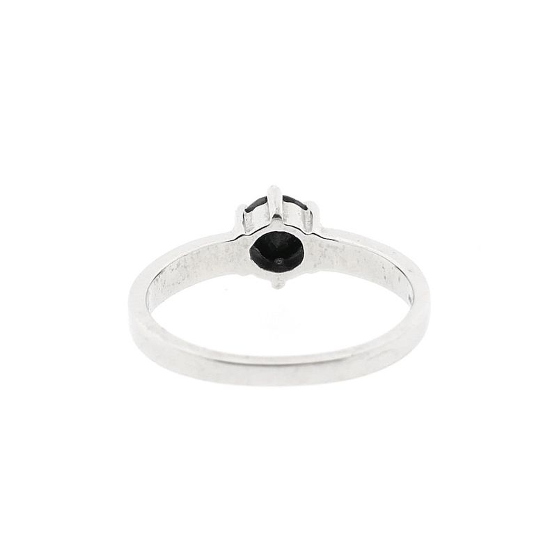 Image 4 of White gold solitaire ring with a black diamond | 0.75 ct. (price adjusted, incl. alteration costs)