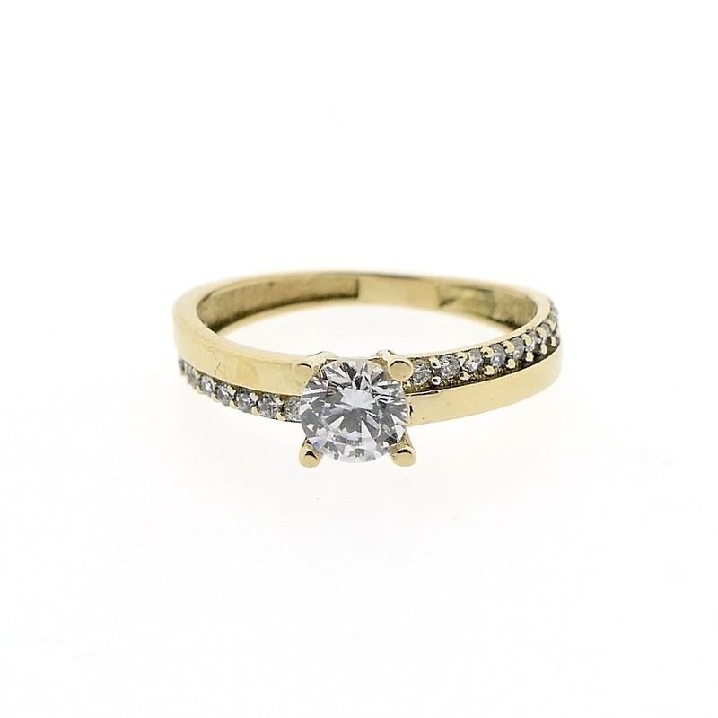 Image 4 of Gold solitaire ring with zirconia