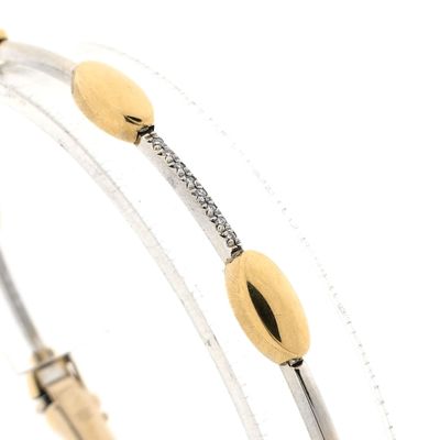 Image 2 of Bicolor gold bracelet set with diamonds; 0.16 ct.