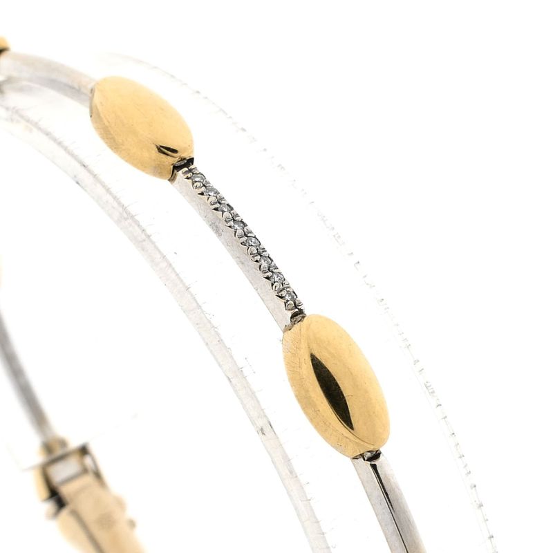 Image 2 of Bicolor gold bracelet set with diamonds; 0.16 ct.