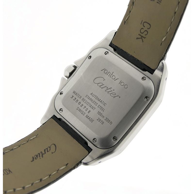 Image 14 of Cartier Santos 100 'Medium' Automatic 2878; 18k rose gold/steel watch