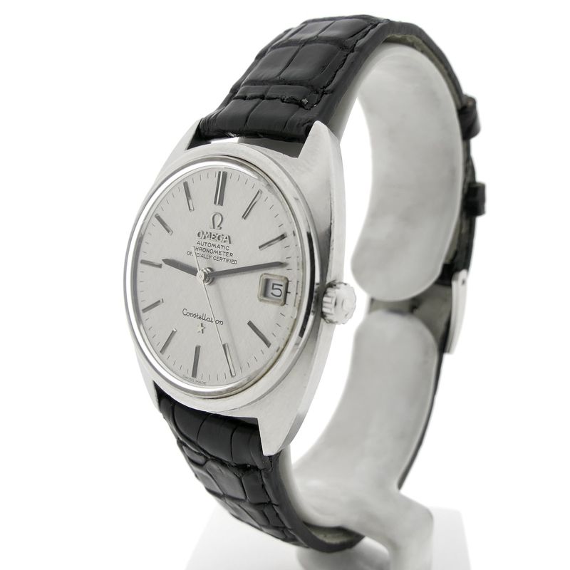 Image 2 of Omega Constellation Automatic Chronometer; Vintage horloge met 'linen' wijzerplaat