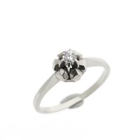 White gold solitaire ring with diamond | 0.10 ct.