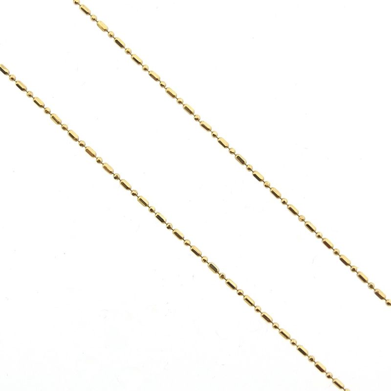 Image 3 of 18K Gold Bamboo Link Chain | 45cm