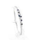 Image 1 of White Gold Cardano Link Bracelet with Sapphire & Diamonds