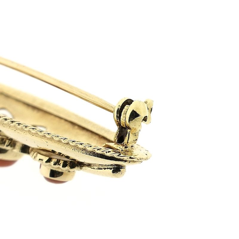 Image 4 of Antique gold brooch with blood coral