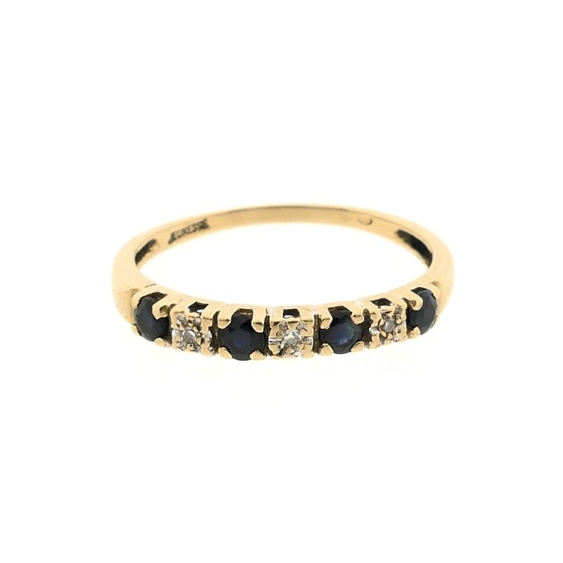 Image 3 of Gold ring with sapphire and diamond | 0.015 ct.