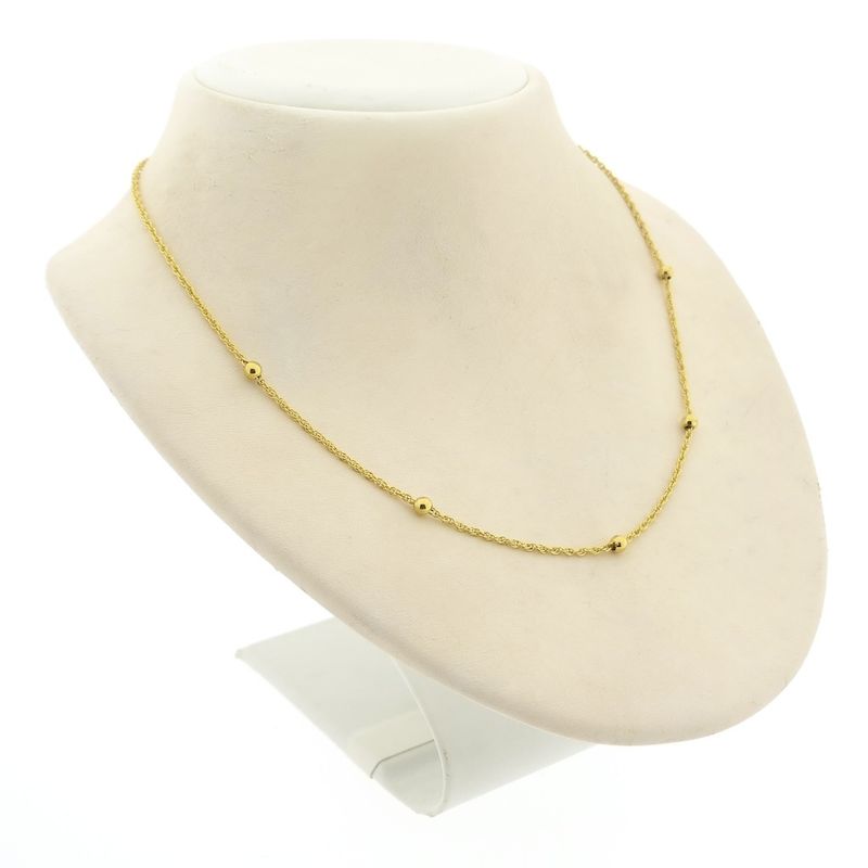 Image 3 of 8K Twisted Link Chain with Beads | 40cm - 42cm