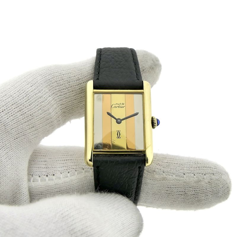 Image 9 of Cartier Tank Vermeil Trinity; Vintage mechanical women's watch