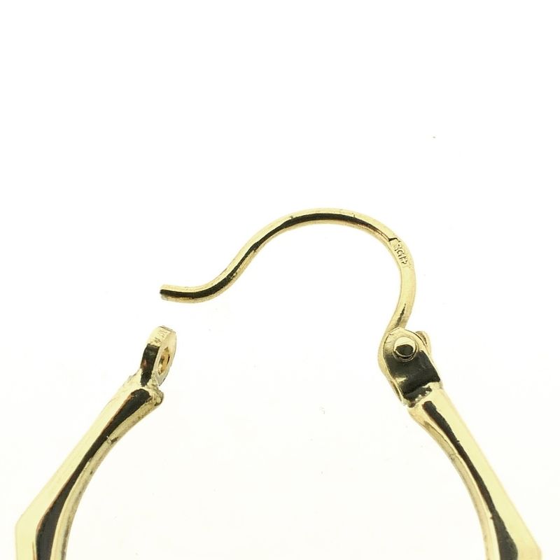 Image 4 of Gold angular earrings | Ø 18.5 mm