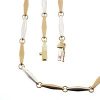 Two-tone gold fantasy link chain | 43 cm
