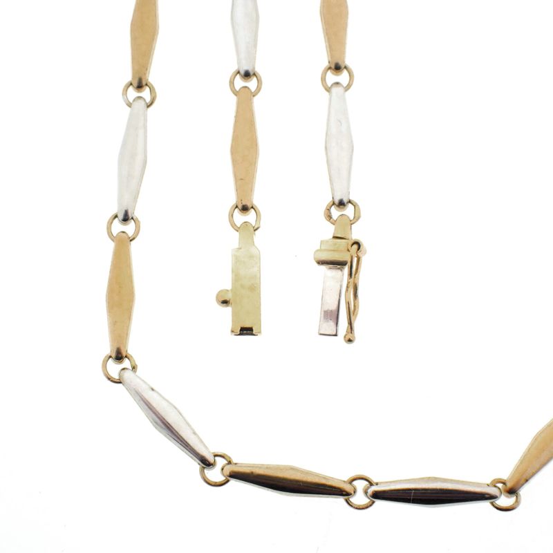 Image 1 of Two-tone gold fantasy link chain | 43 cm