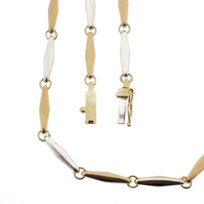 Two-tone gold fantasy link chain | 43 cm Image 1 of Two-tone gold fantasy link chain | 43 cm