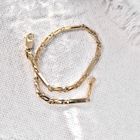 Image 2 of Gold closed Figaro link bracelet