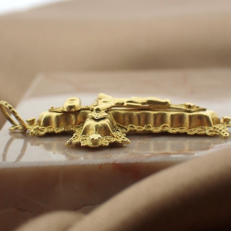 Image 5 of Antique gold pendant of a cross