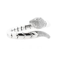 Leo Pizzo white gold 'Serpentine' cuff bracelet with diamonds; Size XS
