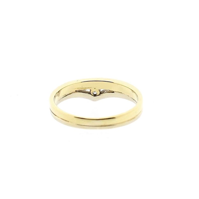 Image 4 of Bicolor Gold Solitaire Ring with Zirconia