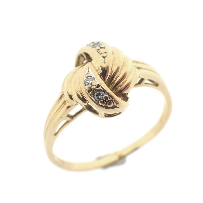 Image 1 of Golden fantasy ring with diamonds | 0.015 ct.