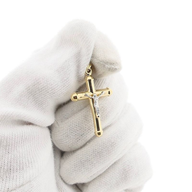 Image 8 of Bicolor Gold Cross Pendant