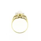 Image 5 of Vintage gold ring with pearl and diamond | 0.04 ct.