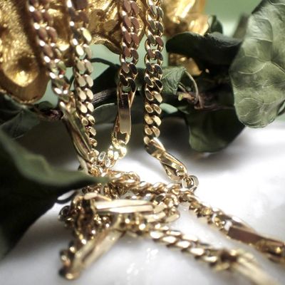 Golden fantasy link chain | 55.5 cm Image 2 of Golden fantasy link chain | 55.5 cm