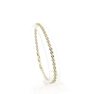Image 1 of Two-tone gold Bismarck link bracelet | 21 cm