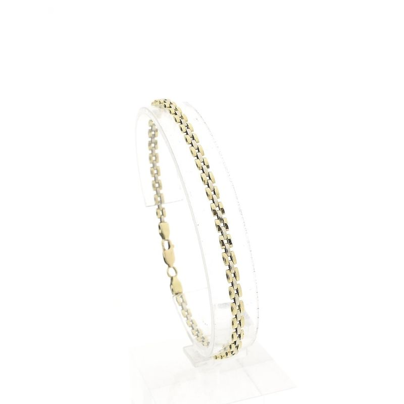 Image 1 of Two-tone gold Bismarck link bracelet | 21 cm
