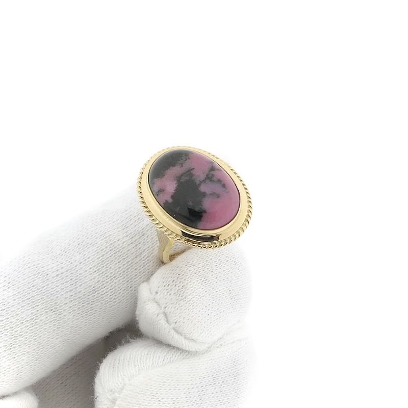 Image 7 of Vintage gold ring with rhodonite