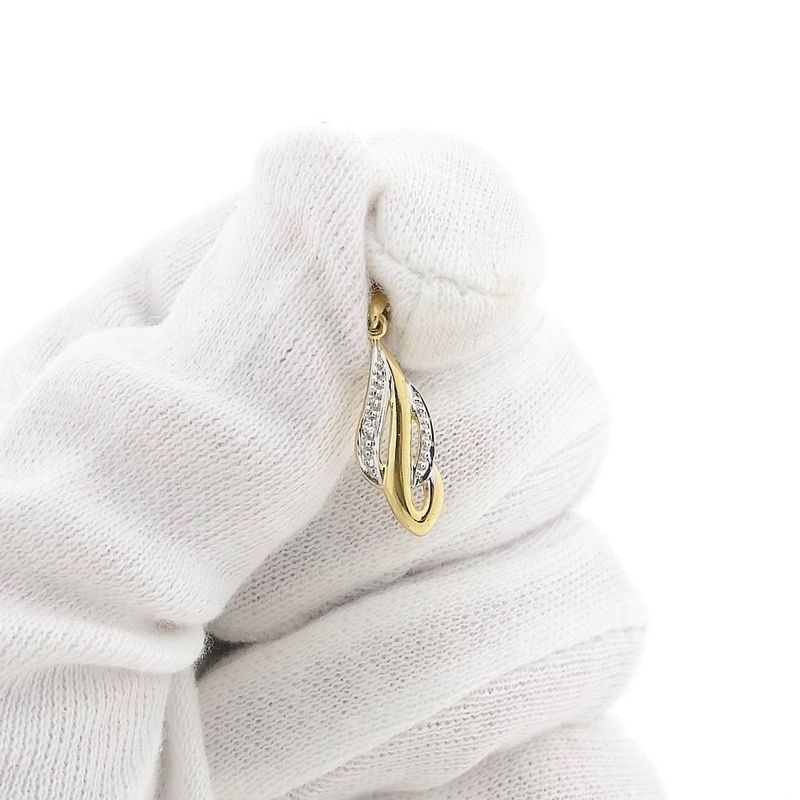 Image 7 of Two-tone gold pendant with diamond; 0.005 ct.