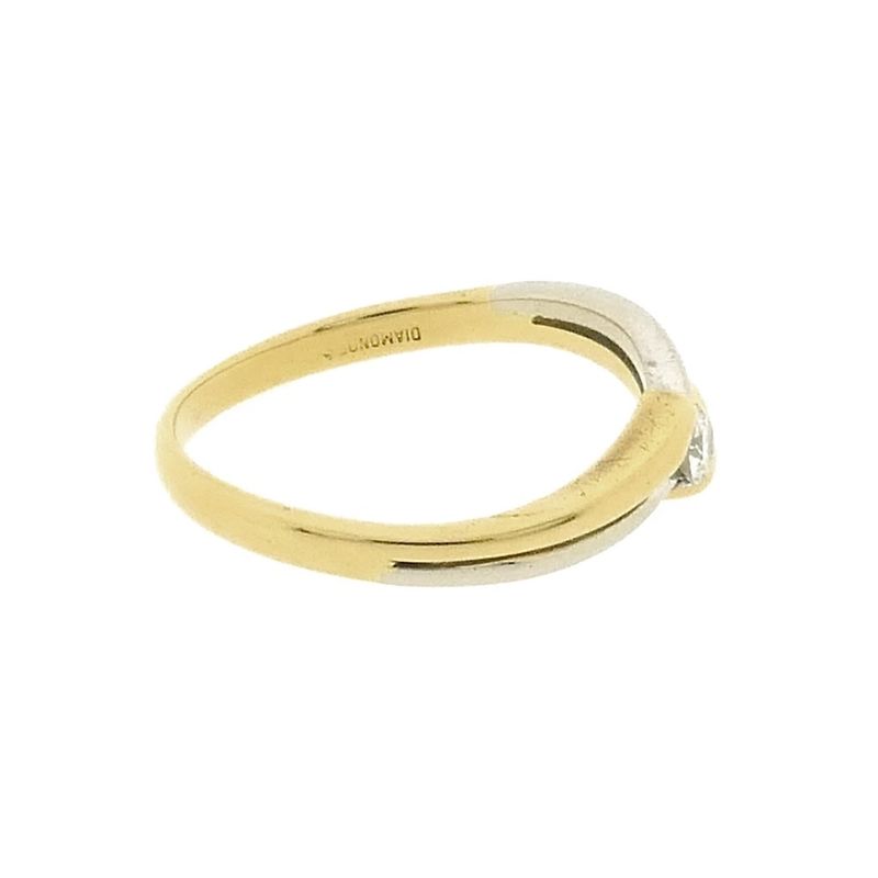 Image 6 of Two-tone gold solitaire ring with 0.08 ct. diamond | Diamonde