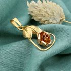 Image 2 of Two-tone gold rose pendant