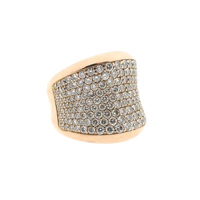 Rose gold ring pavé set with diamonds; 1.71 ct. Image 1 of Rose gold ring pavé set with diamonds; 1.71 ct.