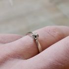 Image 8 of White gold solitaire ring with diamond | 0.03 ct.