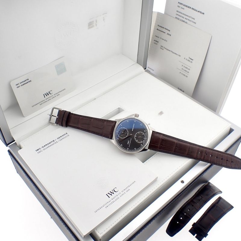 Image 3 of IWC Portuguese Regulator; 18k white gold men's watch