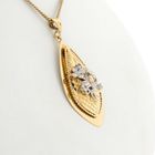 Image 7 of Bicolor Floral Gold Pendant with Zirconia