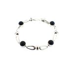 Image 1 of Silver fantasy bracelet with onyx | 19 cm