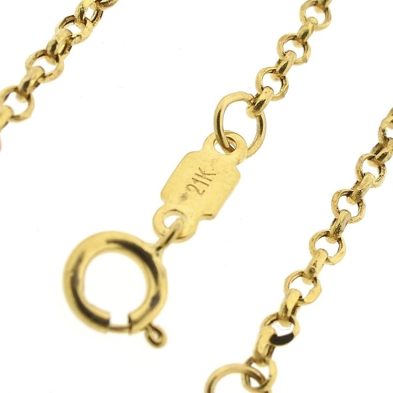 Image 4 of 21 carat gold jasseron link chain | 61 cm